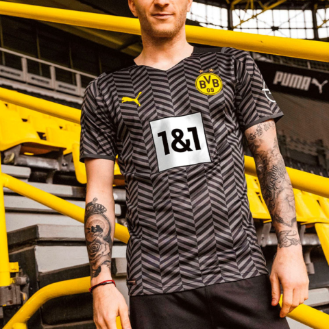 PUMA BVB Away Replica Soccer Jerseys Unisex Black Moderate