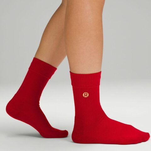 Lululemon Crew Socks Women’s 1 Pack Dark Red/Gold