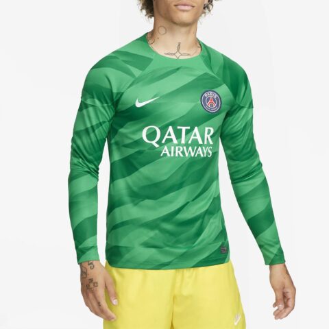 Nike Paris Saint Germain 2023/24 Stadium Goalkeeper Soccer Jersey Men’s Stadium Green/Stadium Green/Malachite/White