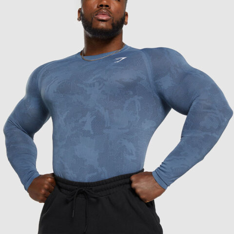 GYMSHARK Fitness Clothing Men’s Blue Moderate Straight Fit