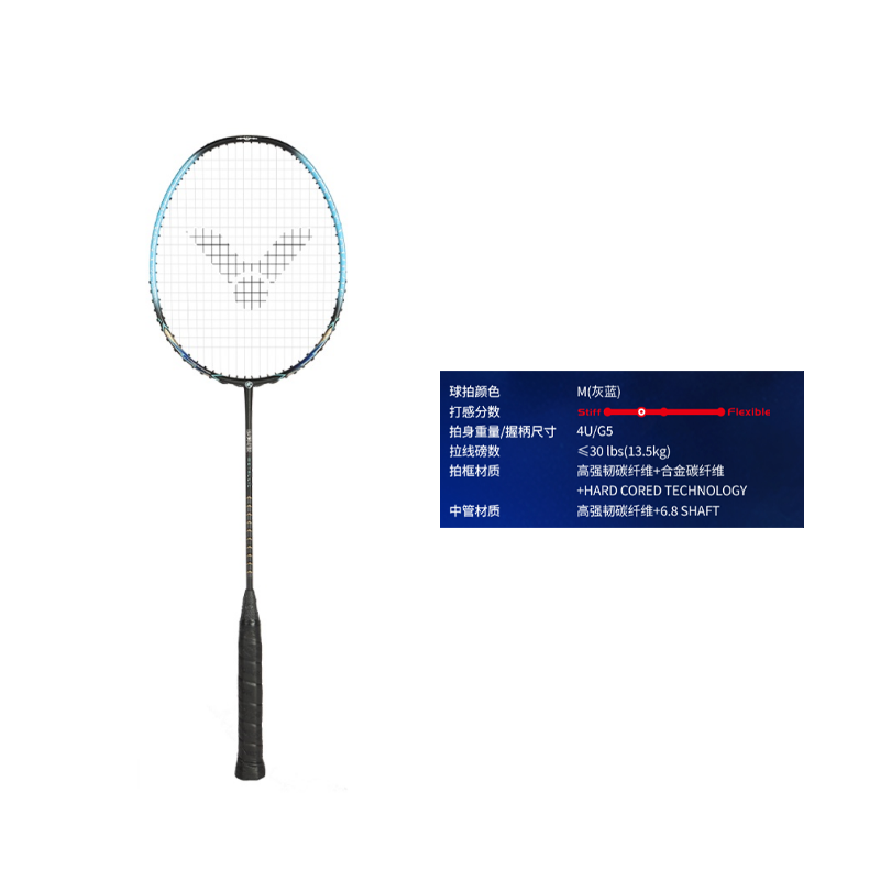 VICTOR x MANWEILIANMING Thor’s Hammer Full Carbon Badminton Rackets Good Looking Offensive Type Heavy Head, Stiff Shaft