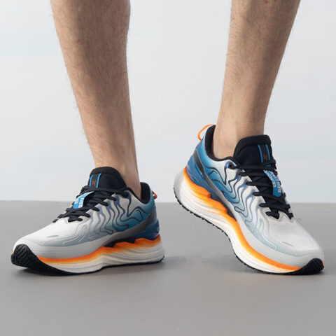 XTEP Slip Resistant Abrasion Resistant Low top Casual Running Shoes Men’s Blue Orange White