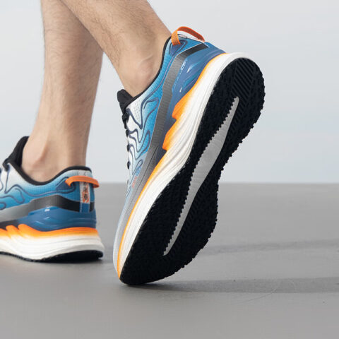 XTEP Slip Resistant Abrasion Resistant Low top Casual Running Shoes Men’s Blue Orange White