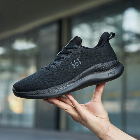 361° Breathable Mesh Cushioning Slip Resistant Low top Running Shoes Men’s Black