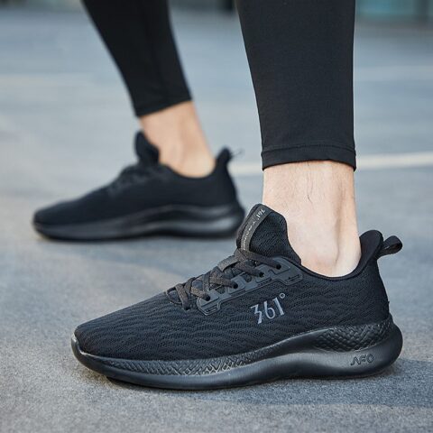 361° Breathable Mesh Cushioning Slip Resistant Low top Running Shoes Men’s Black