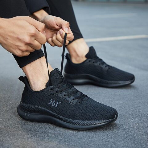 361° Breathable Mesh Cushioning Slip Resistant Low top Running Shoes Men’s Black