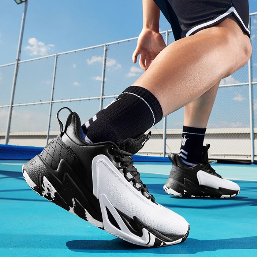 361° Slip Resistant Abrasion Resistant Low top Basketball Shoes Men’s White Black