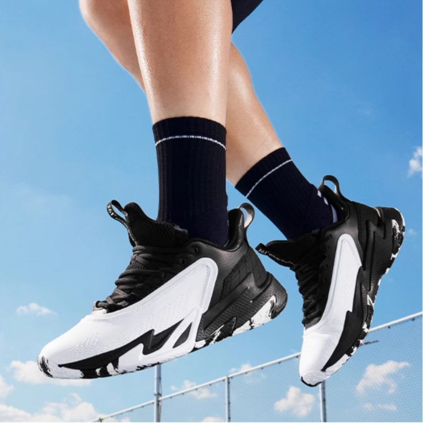 361° Slip Resistant Abrasion Resistant Low top Basketball Shoes Men’s White Black