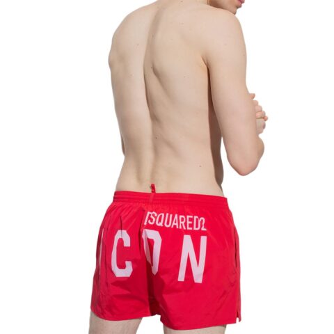 Dsquared2 Logo Printed Drawstring Swim Shorts