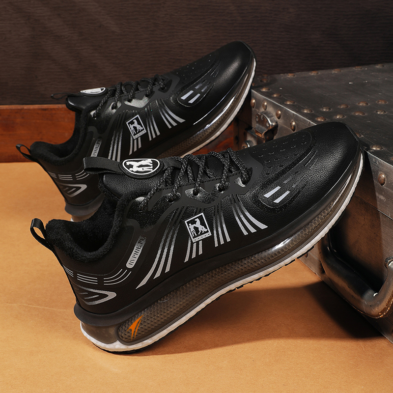 JINLAIKE Cushioning Slip Resistant Abrasion Resistant Low top Casual Running Shoes Unisex Black