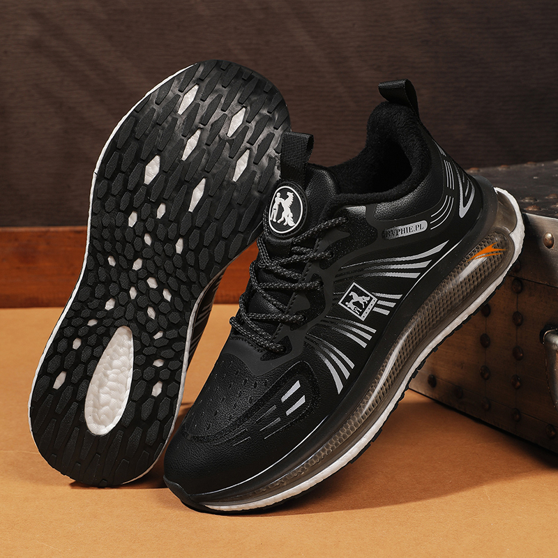 JINLAIKE Cushioning Slip Resistant Abrasion Resistant Low top Casual Running Shoes Unisex Black