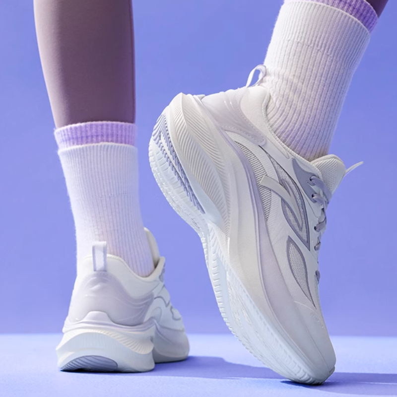 Anta Leaf 5.0 Lightweight Rebound Low top Casual Long Distance Running Sprint Running Shoes Women’s White Purple