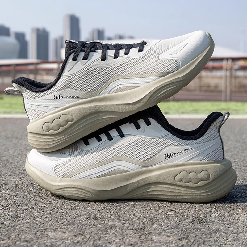 361° Abrasion Resistant, Lightweight, And Breathable Low top Casual Running Shoes Men’s White Gray