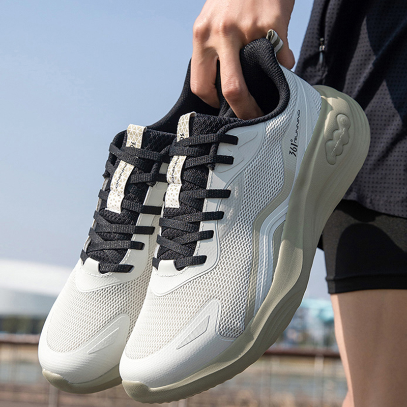 361° Abrasion Resistant, Lightweight, And Breathable Low top Casual Running Shoes Men’s White Gray