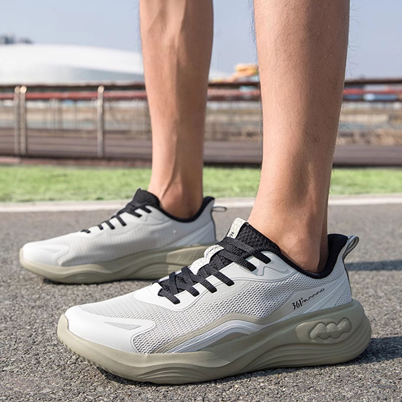 361° Abrasion Resistant, Lightweight, And Breathable Low top Casual Running Shoes Men’s White Gray