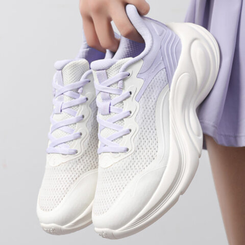 361° Slip Resistant Abrasion Resistant Low top Casual Running Shoes Women’s White Purple