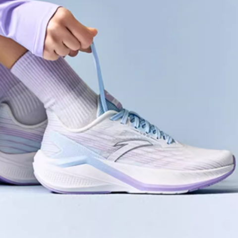 Anta Abrasion Resistant Slip Resistant Low top Casual Running Shoes Women’s White Blue Purple