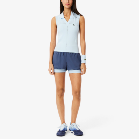 Lacoste logo-appliqué pleated shorts