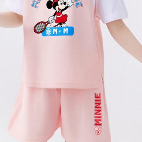 Disney Casual Sportswear Minnie Collection Mickey Mouse Collection SS25 2 Piece Set Children Aged 3 7 Years Old