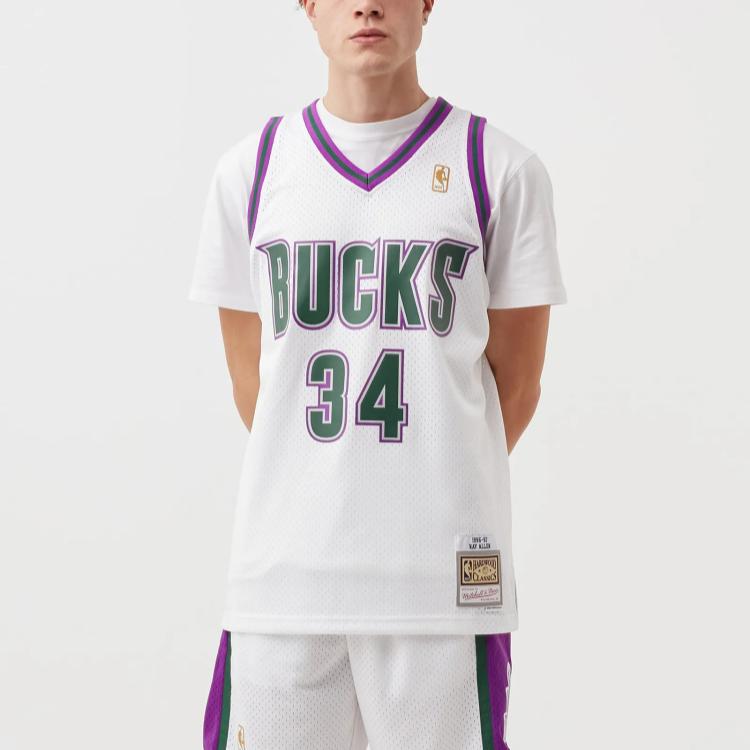 Mitchell Ness Basketball Jerseys Unisex White Moderate Straight Fit