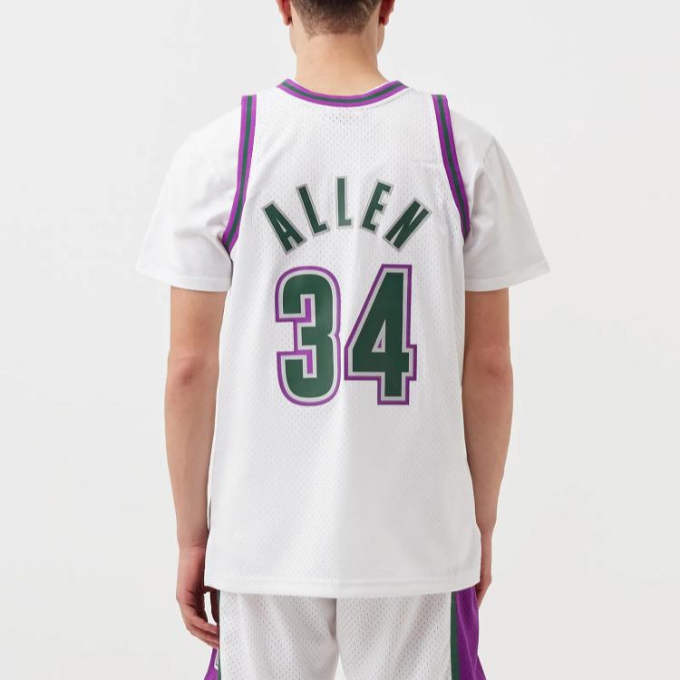 Mitchell Ness Basketball Jerseys Unisex White Moderate Straight Fit