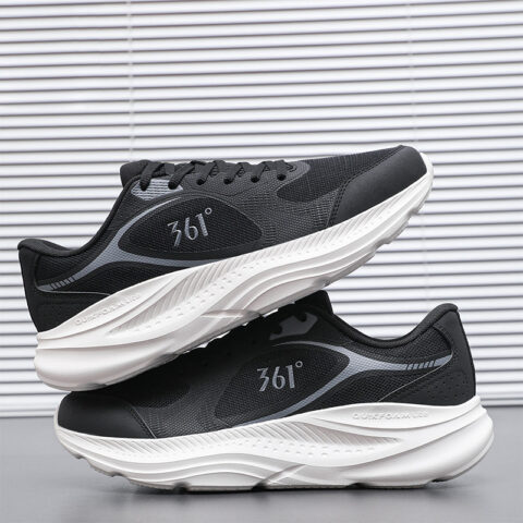 361° Abrasion Resistant Breathable Low top Casual Long Distance Running Sprint City Commuting Running Shoes Men’s Black