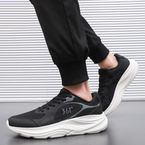 361° Abrasion Resistant Breathable Low top Casual Long Distance Running Sprint City Commuting Running Shoes Men’s Black