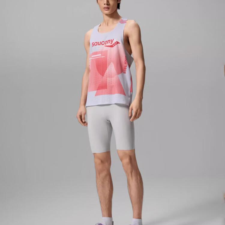 Saucony Running Tank Top Men’s Geometric Pink Set