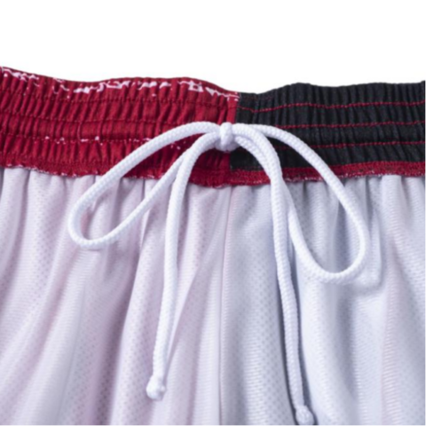 Mitchell Ness Basketball Shorts Unisex Red Black Patchwork