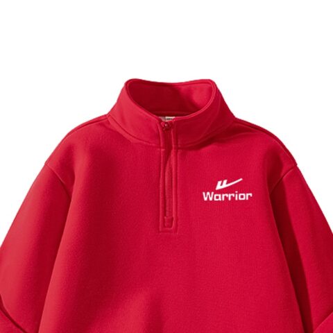 Warrior Casual Sportswear Fleece Lined Stand Collar Comfortable Stylish Long Sleeve Elastic Waistband Pants Teenagers