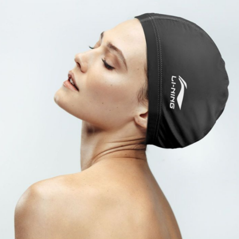 Li Ning Swimming Caps PU Polyurethane Unisex Black