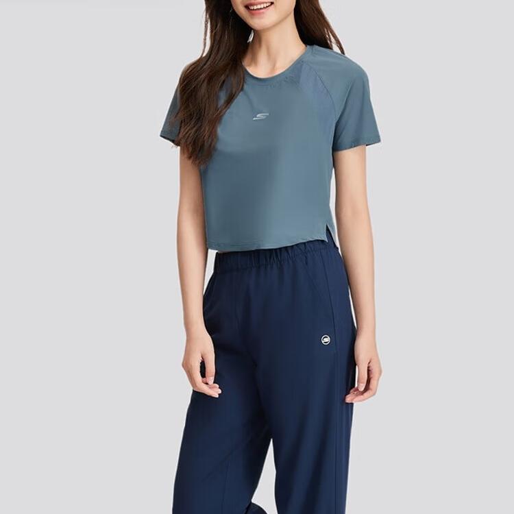 Skechers Quick Dry T Shirts Women’s Navy Blue Gray/027C