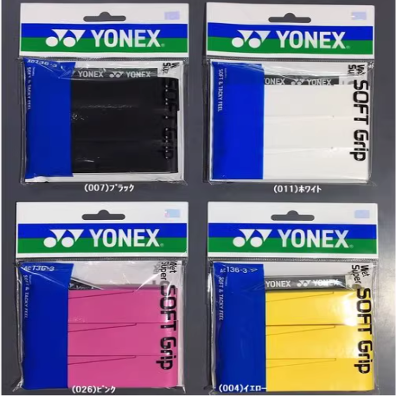 YONEX AC136 3 Badminton Grip Tapes Polyurethane Ball Court Unisex Width 25 Mm, Length 1200 Mm, Thickness 0.8 Mm