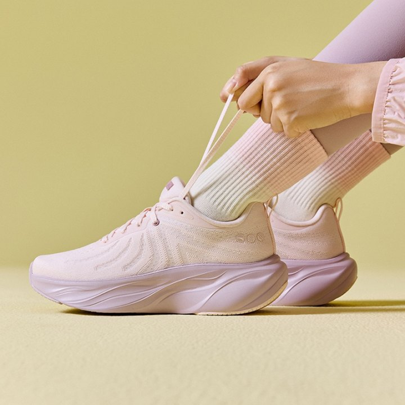 Anta Leaf 1.0 Cushioning Breathable Low top EVA Casual Training Running Shoes Women’s Residual Pink White