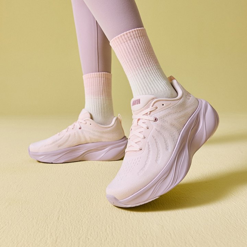 Anta Leaf 1.0 Cushioning Breathable Low top EVA Casual Training Running Shoes Women’s Residual Pink White