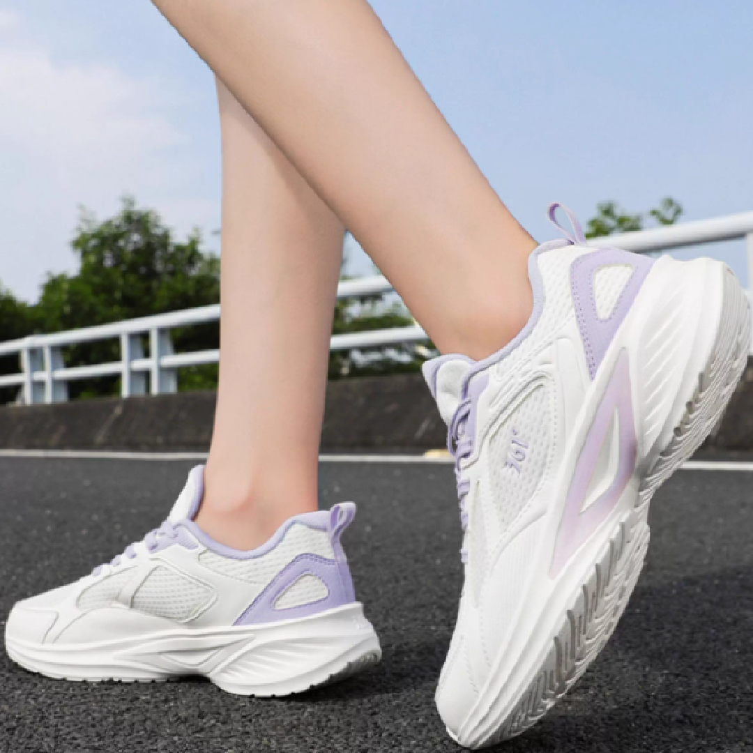 361° Abrasion Resistant, Breathable, Lightweight Low top Casual Running Shoes Women’s White Purple