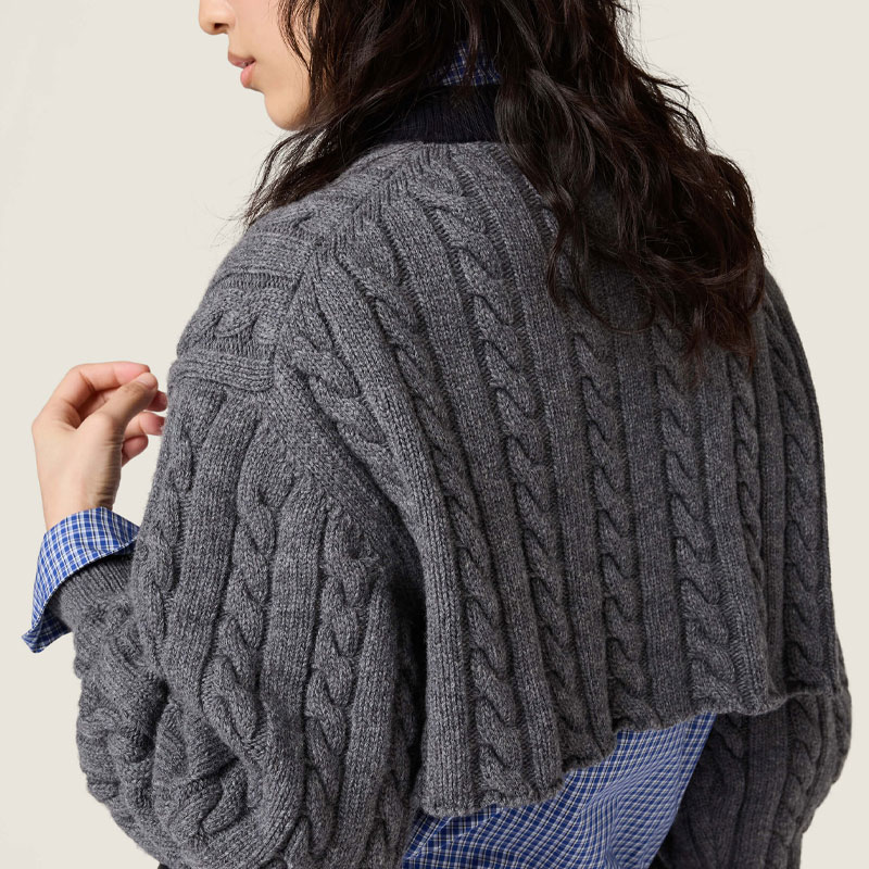 MIU MIU Sweaters Women’s Gray Blue V Neck Moderate Other