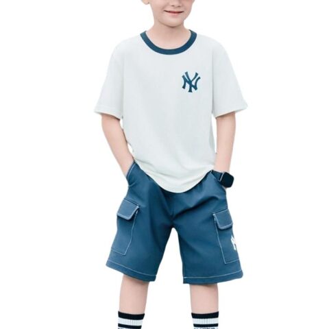 MLB KIDS Casual Sportswear New York Yankees 2 Piece Set Cream Children Aged 3 7 Years Old