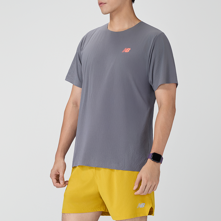 New Balance Running T Shirts Men’s Gray Moderate