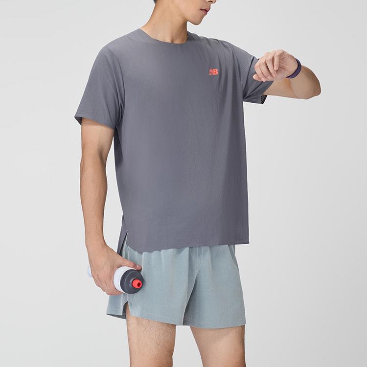 New Balance Running T Shirts Men’s Gray Moderate