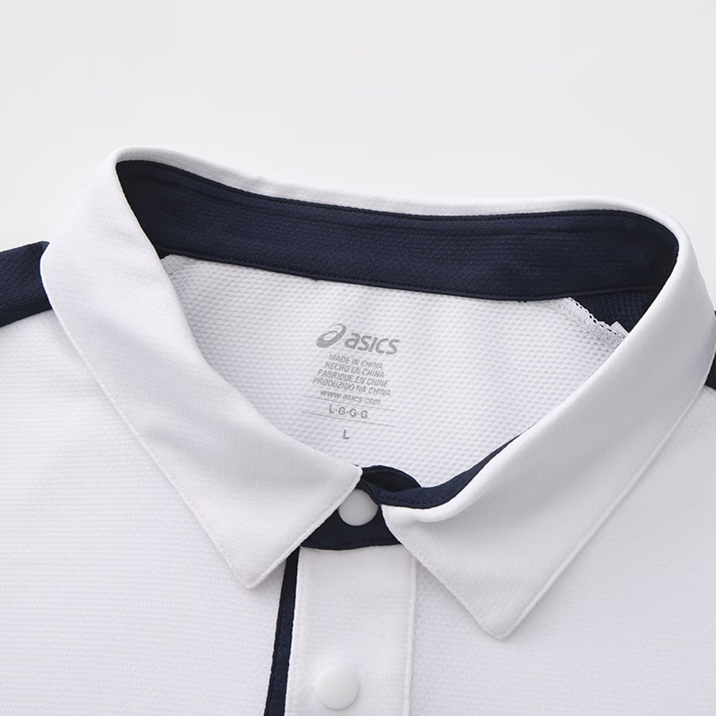 ASICS Tennis Tops Men’s White Polo Collar Moderate
