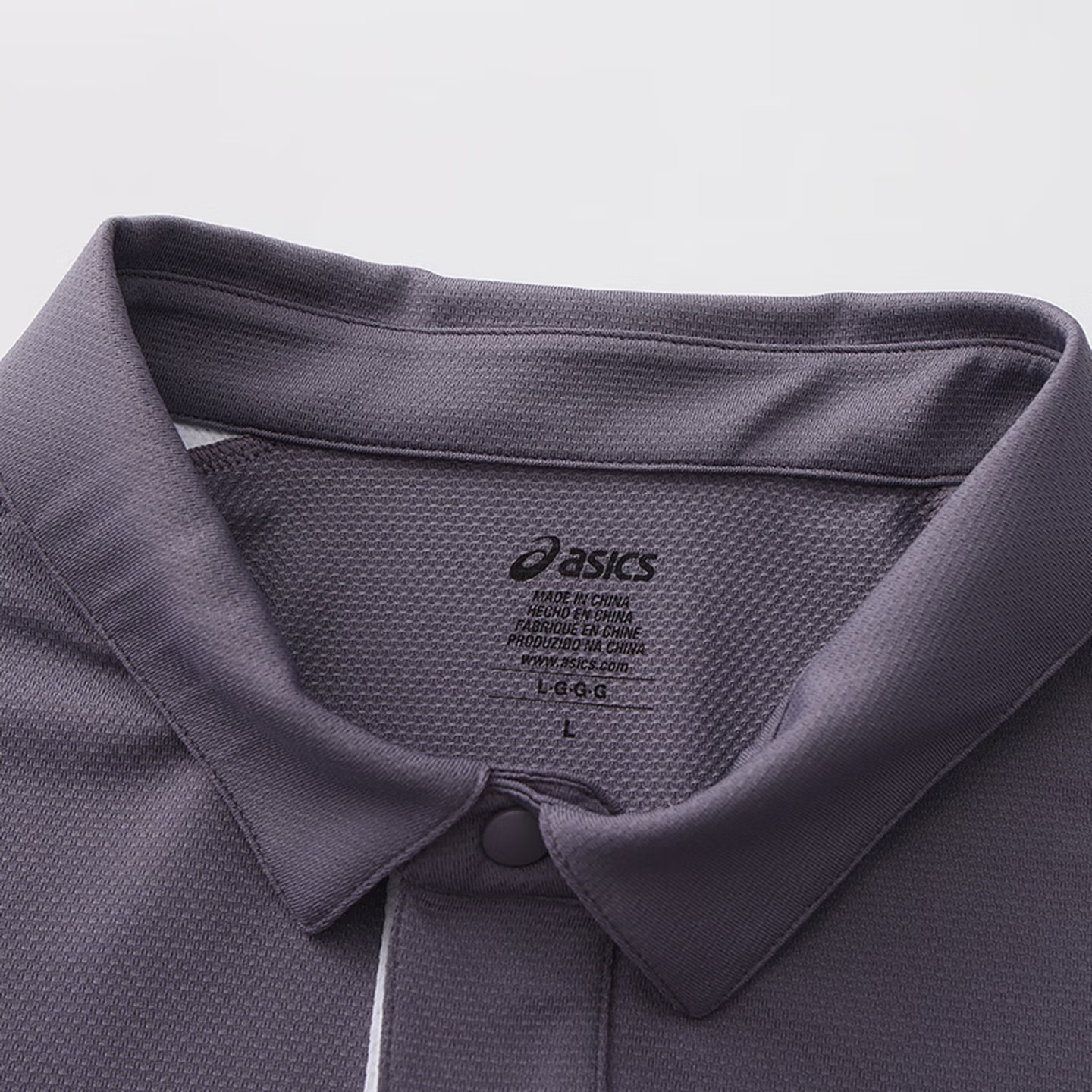 ASICS Tennis Tops Men’s Gray Purple Polo Collar Moderate