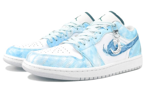 Jordan Air Jordan 1 Abrasion Resistant Abrasion Resistant Low top Vintage Basketball Shoes Unisex Sky Blue