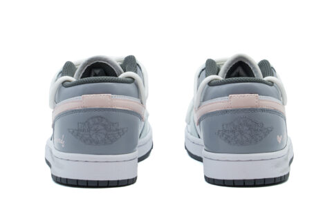 Jordan Air Jordan 1 Cushioning Low top Vintage Basketball Shoes Unisex Gray Pink