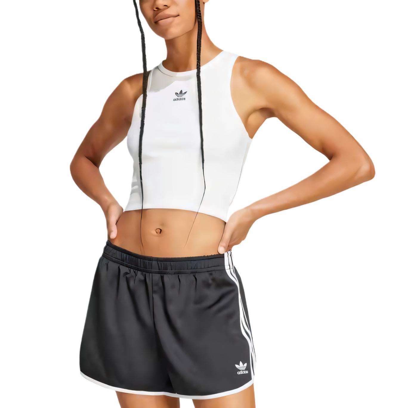 Adidas Originals Logo Embroidered Ribbed Tank Top