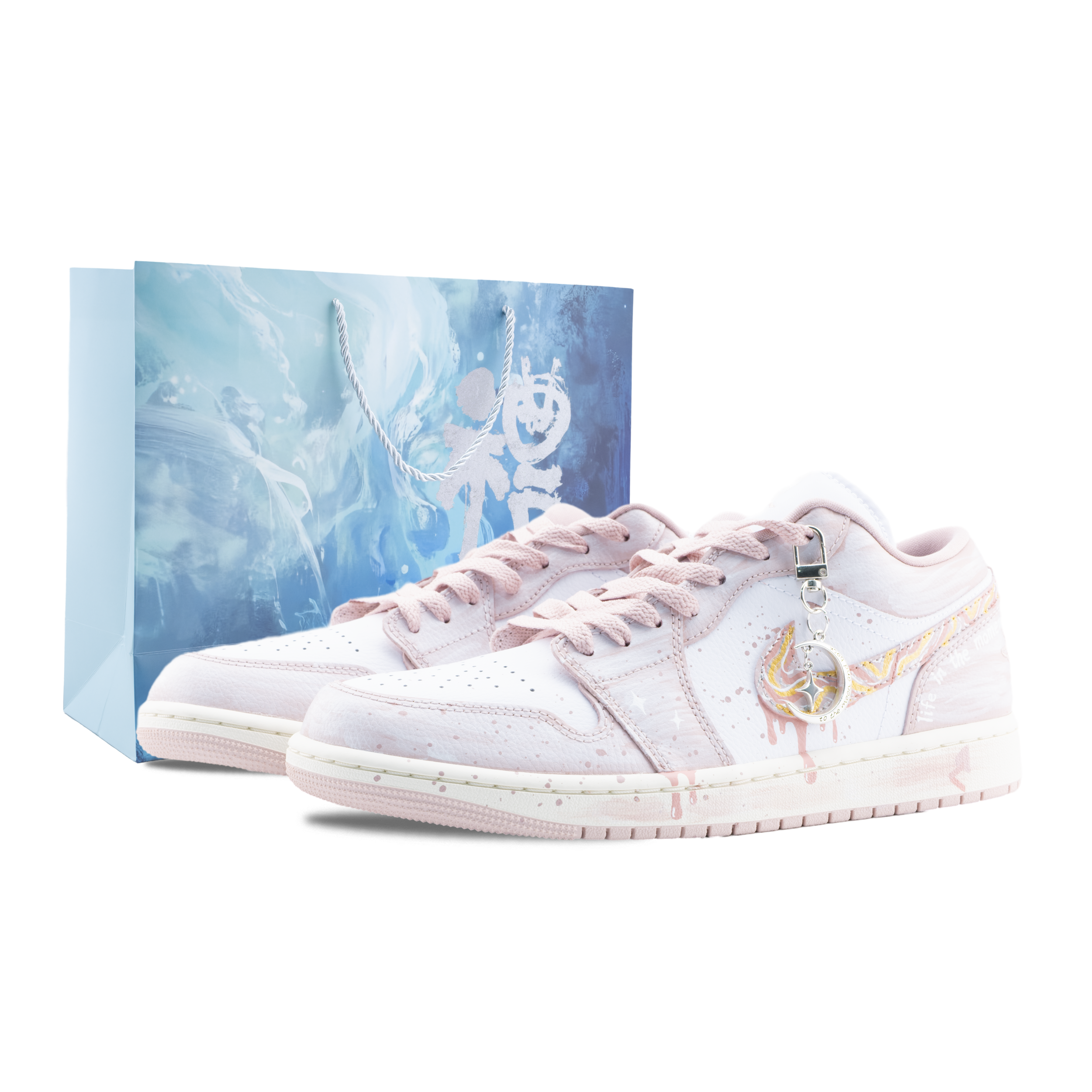 Jordan Air Jordan 1 Moonlight Sonata Slip Resistant Abrasion Resistant Low top Vintage Basketball Shoes Unisex