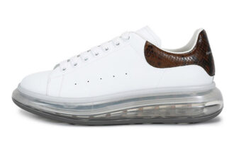 Alexander McQueen Oversized Transparent Sole Sneaker 'White Brown Crocodile'