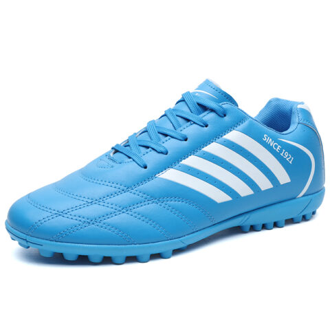 Binary Synthetic Leather Soccer Shoes Unisex Blue
