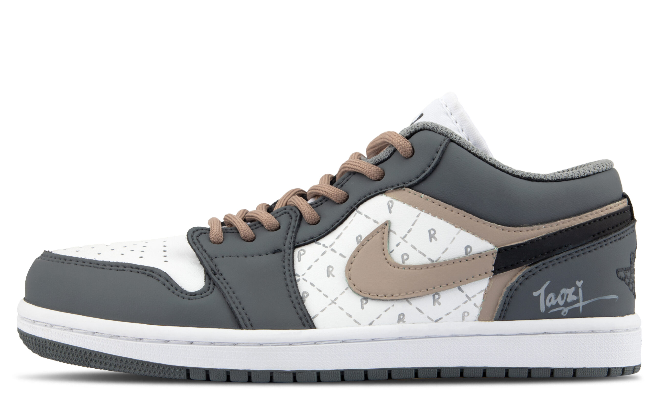 Jordan Air Jordan 1 Cushioning Low top Vintage Basketball Shoes Unisex Brown