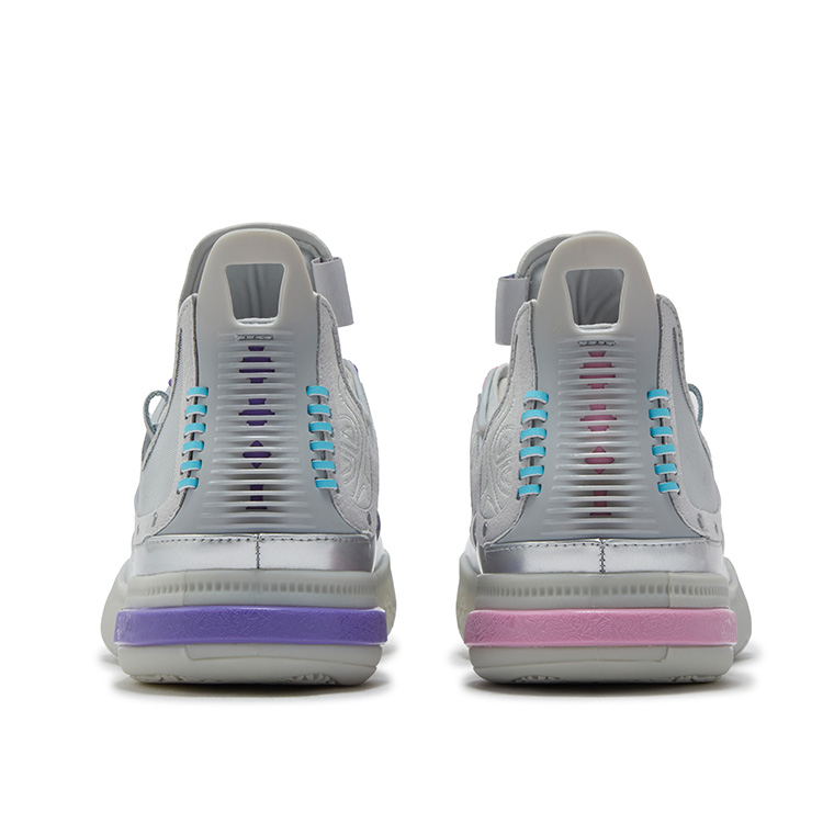 361° Joker 1 GT Basketball Shoes Men’s Mid Top Silver White/Wild Rose